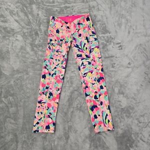 Lilly Pulitzer Luxletic Weekender Midi Leggings Pina Colada Club XSmall Colorful